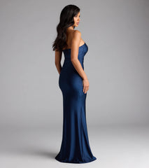 Cheryl Strapless Slit Mermaid Formal Dress