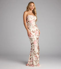 Eileen Floral Strapless Mermaid Formal Dress