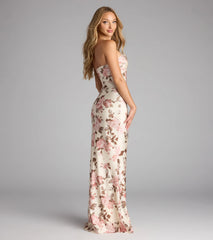 Eileen Floral Strapless Mermaid Formal Dress