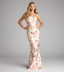 Eileen Floral Strapless Mermaid Formal Dress