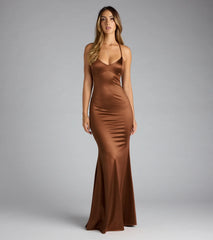 Emmie Lace-Up Mermaid Satin Formal Dress