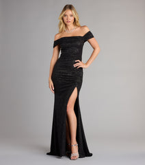 Alina Glitter Off-The-Shoulder Mermaid Formal Dress