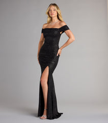Alina Glitter Off-The-Shoulder Mermaid Formal Dress