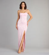 Gabriella Floral Embroidered Tie Back Formal Dress