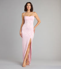 Gabriella Floral Embroidered Tie Back Formal Dress