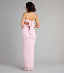 Gabriella Floral Embroidered Tie Back Formal Dress