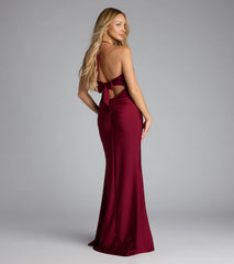 Becky V-Neck Tie-Back Slit Mermaid Dress