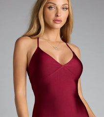 Becky V-Neck Tie-Back Slit Mermaid Dress