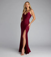 Becky V-Neck Tie-Back Slit Mermaid Dress