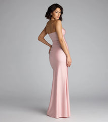 Cheryl Strapless Slit Mermaid Formal Dress