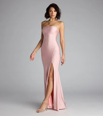 Cheryl Strapless Slit Mermaid Formal Dress