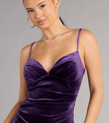 Ariel Velvet Slit Mermaid Formal Dress