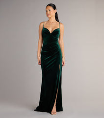 Ariel Velvet Slit Mermaid Formal Dress
