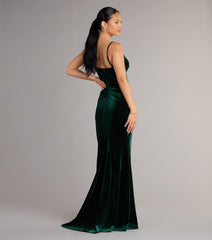 Ariel Velvet Slit Mermaid Formal Dress