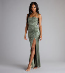 Kehlani Formal Floral Lace Slit Mermaid Dress
