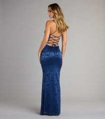 Kehlani Formal Floral Lace Slit Mermaid Dress