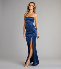 Kehlani Formal Floral Lace Slit Mermaid Dress