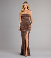 Kehlani Formal Floral Lace Slit Mermaid Dress