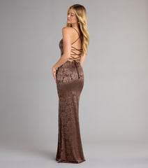 Kehlani Formal Floral Lace Slit Mermaid Dress