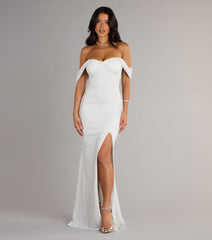 Tamara Off-The-Shoulder Mermaid Glitter Formal Dress