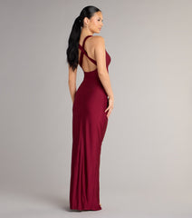 Jenn V-Neck Strappy Back Slit Long Formal Dress