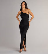 Kiana One-Shoulder Open Back Slit Formal Dress