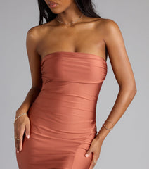 Cheryl Strapless Slit Mermaid Formal Dress