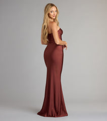 Cheryl Strapless Slit Mermaid Formal Dress
