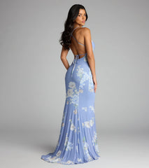 Pascha Strappy Open Back Mermaid Floral Formal Dress