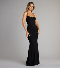 Jae Formal Mesh Ruched Mermaid Long Dress