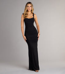 Morgana Lace-Up Ruched Mermaid Dress