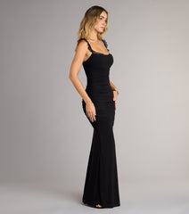 Morgana Lace-Up Ruched Mermaid Dress