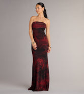 Renata Strapless Abstract Mermaid Formal Dress