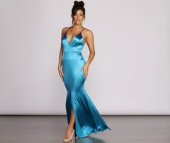 Raelynn Satin Cross Strap Dress