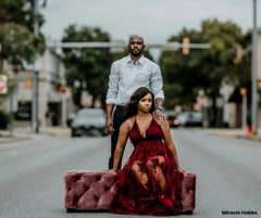 Morgan Formal Flocked Velvet Dress