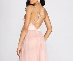 Haisley Formal Tulle And Satin Dress