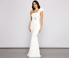 Diana Formal One-Shoulder Ruffle Dress