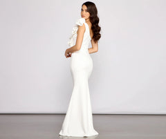 Diana Formal One-Shoulder Ruffle Dress