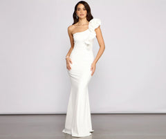 Diana Formal One-Shoulder Ruffle Dress