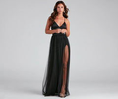 Haisley Formal Tulle And Satin Dress