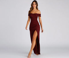Bebe Formal Glitter Wrap Dress