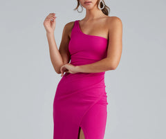 Iris One-Shoulder Crepe Dress