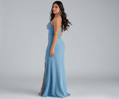 Evanna Formal Crepe Ruched Dress
