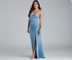 Evanna Formal Crepe Ruched Dress