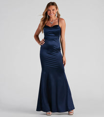 Ciara Sleeveless Satin Formal Dress