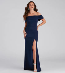 Coralie Off Shoulder Front Slit Dress