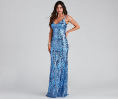 Lila Formal Open-Back Sequin Mermaid Dress