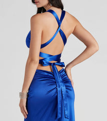 Sam Formal Satin Open Back Dress