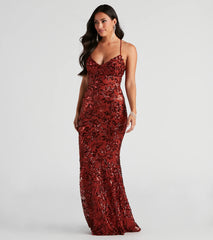 Marleigh Formal Sequin Scroll Dress