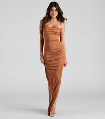 Liliana Ruched Knit Formal Dress